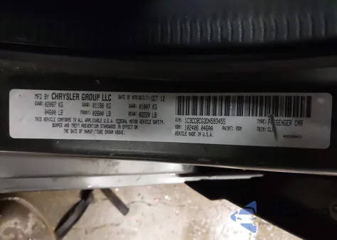 2013 Chrysler 200 Limited z USA, uszkodzony, nr VIN 1C3CCBCG3DN593455